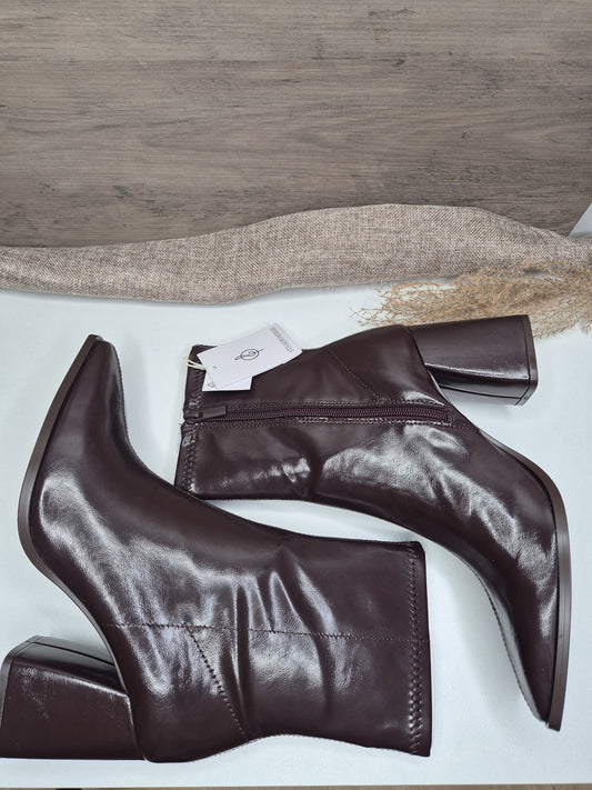 Bottines Stradivarius Stretch à Talon - Marron Glacé (Bout Carré)