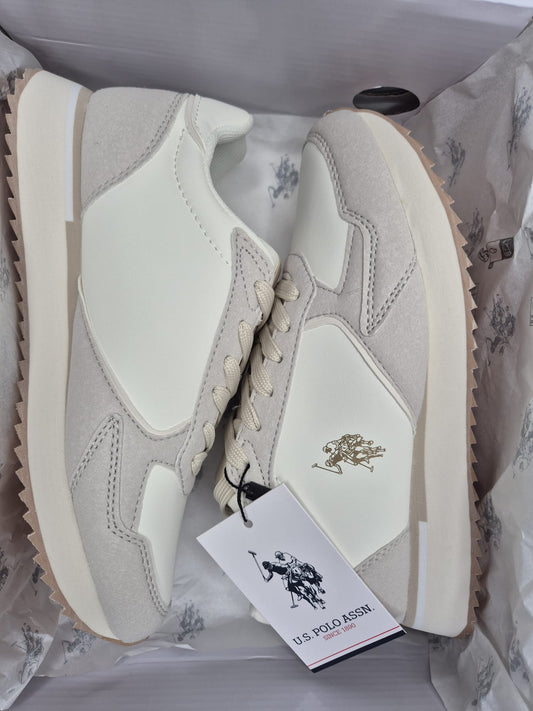 Baskets U.S. Polo Assn. - Édition "Chic Runner" Blanc & Beige