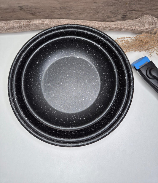 Set de 3 Poêles Arthur Martin Inox - Manche Amovible (Tous feux + Induction)