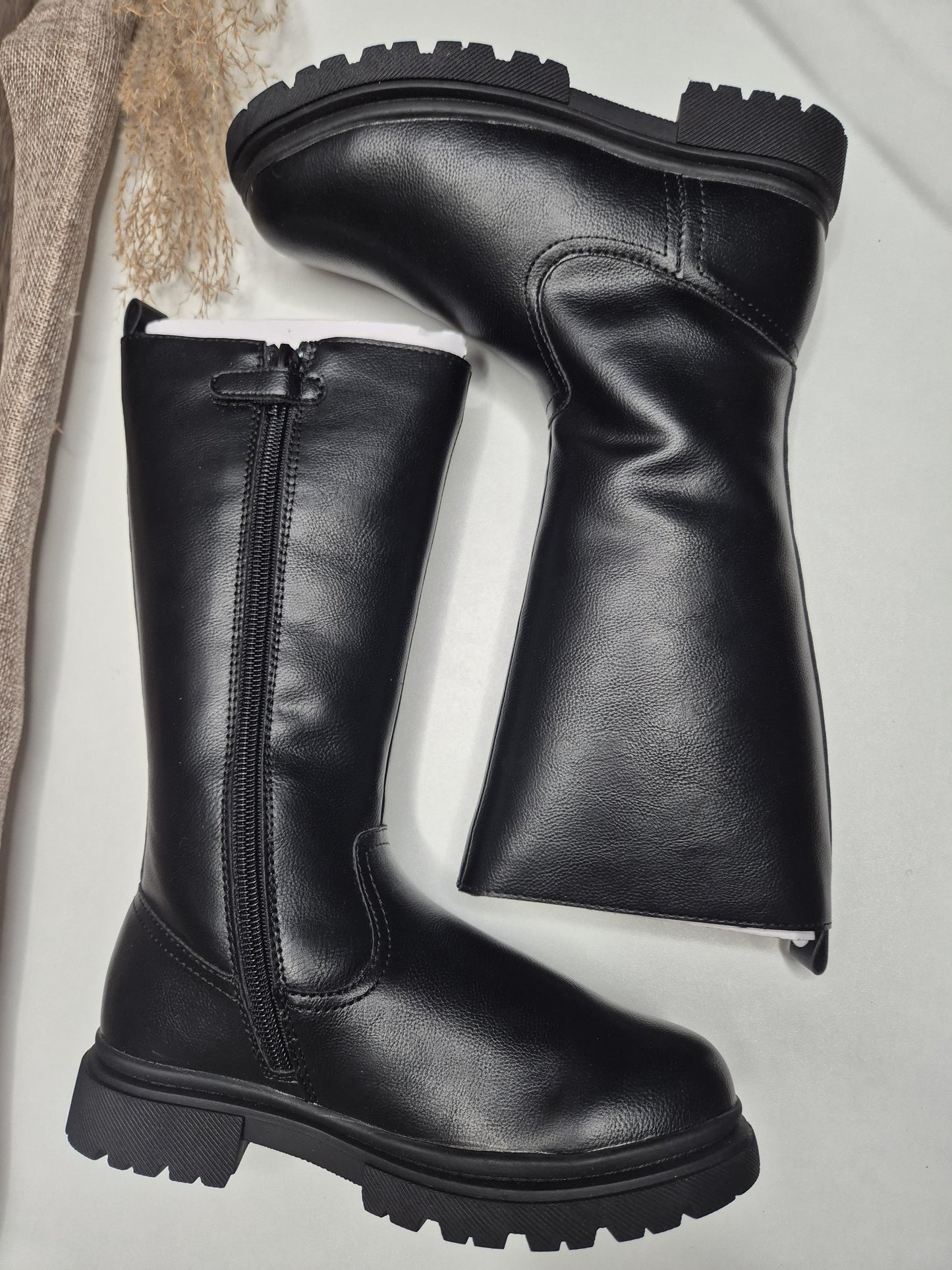 Bottes Cavalières Zippées - Noir (Semelle Crantée)